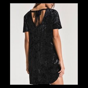 Crushed black velour dress - sz S Z supply